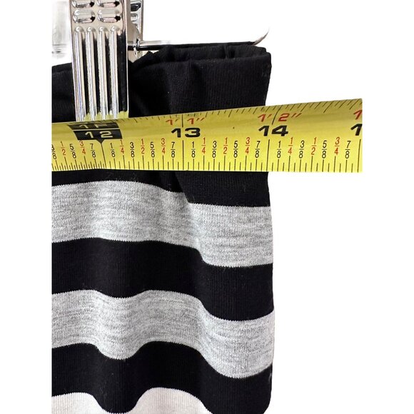 🍒 2/$20 🍒 Black Gray and White Striped Maxi Skirt  Bobeau sz Medium - Picture 3 of 6